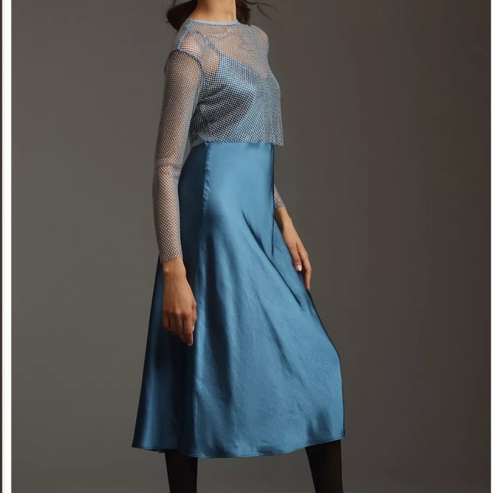 Dolan by Anthropologie Satin Slip Midi Dress - Picture 2 of 12
